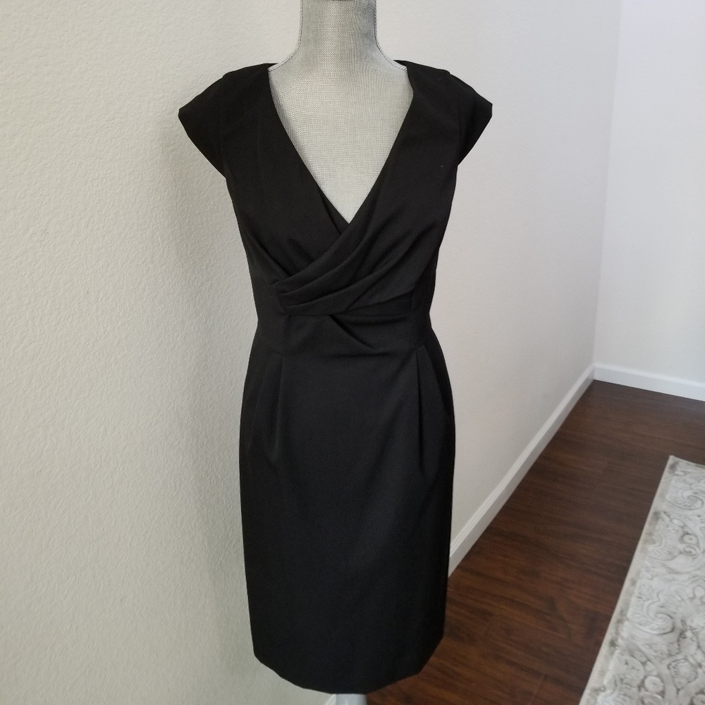 NWOT Ann Klein Cap Sleeve Black Dress